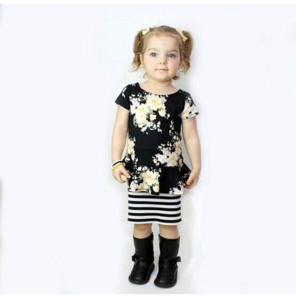 Toddler Peplum Floral Top Canadian Small Shop Handmade - Picture 4 of 6